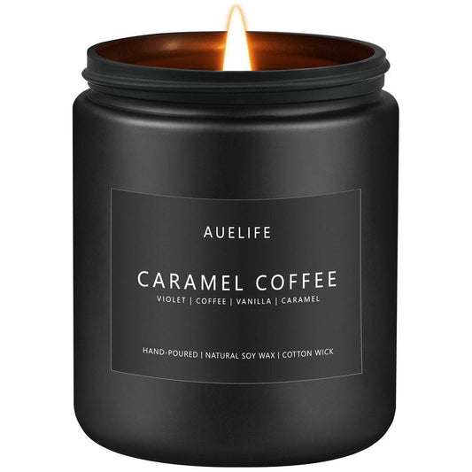 Karamell-Kaffee Duftkerze | Herrenduftkerzen für Zuhause, Geschenkideen für Frauen und Männer - Sojakerze für Wohnraum - Aromatherapie-Geschenk für Männer - 200g mit 50 Stunden Brenndauer