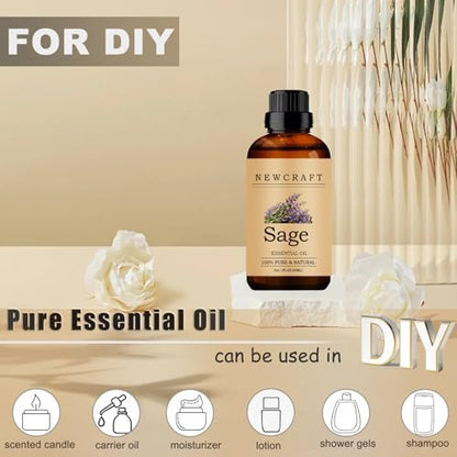 Salbei Ätherisches Öl, 100% rein und natürlich, für Aromatherapie-Diffuser, 30 ml