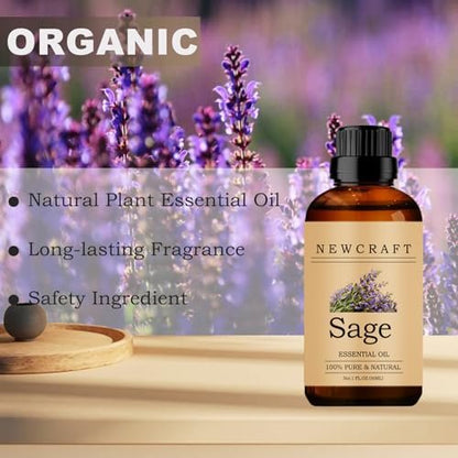 Salbei Ätherisches Öl, 100% rein und natürlich, für Aromatherapie-Diffuser, 30 ml