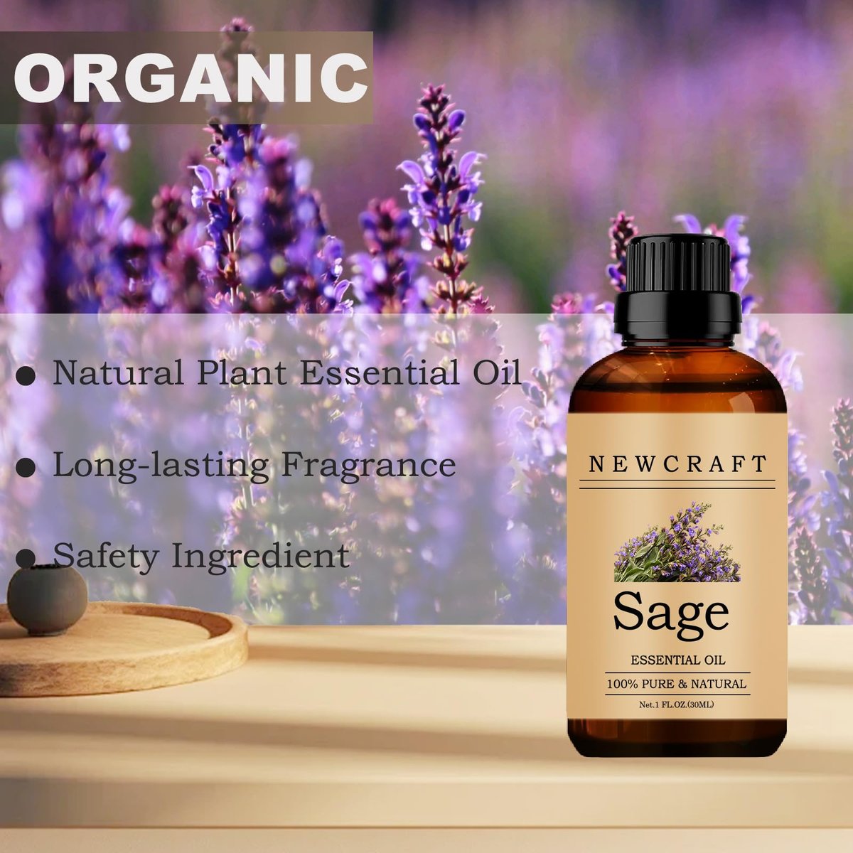 Salbei Ätherisches Öl, 100% rein und natürlich, für Aromatherapie-Diffuser, 30 ml