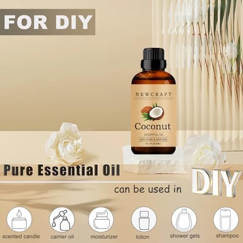 Kokosnuss Ätherisches Öl, 100% rein und natürlich, 30 ml – für Aromatherapie Diffuser