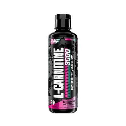 Nutrex Research L-Carnitin 3000 – Hochdosiertes L-Carnitin Liquid für Energie, Stoffwechsel & Muskelregeneration – Leckerer Erdbeer-Wassermelonen-Geschmack – Ohne Zucker, Kohlenhydrate & Stimulanzien – 31 Portionen