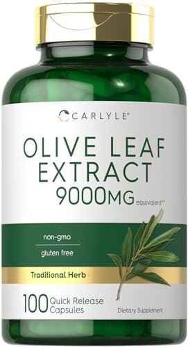 Carlyle Olivenblattextrakt 750 mg | 100 Kapseln | Mit Oleuropein | Nicht-GVO, Glutenfrei