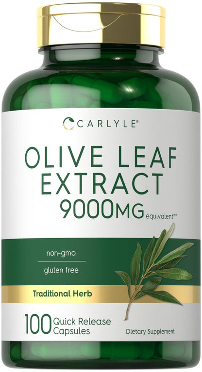 Carlyle Olivenblattextrakt 750 mg | 100 Kapseln | Mit Oleuropein | Nicht-GVO, Glutenfrei