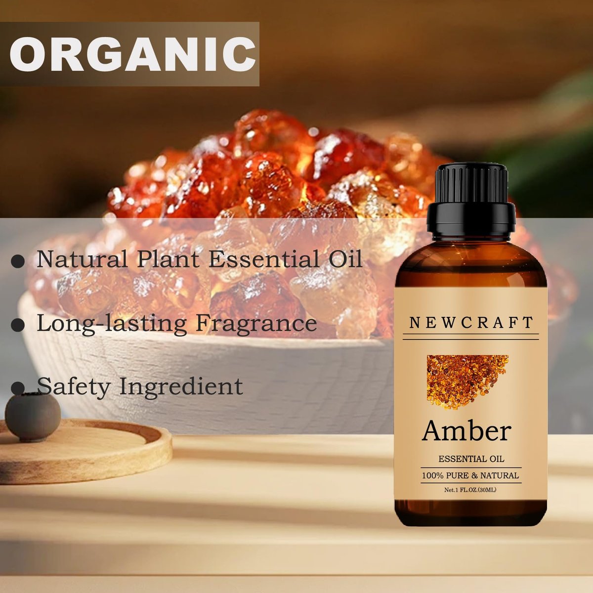 Amber Ätherisches Öl, 100% rein und natürlich, 30 ml - NewCraft