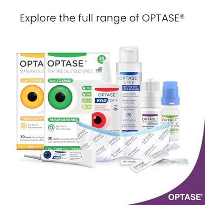 Optase Dry Eye Intense Drops, 30 Einzeldosis-Vials – Konservierungsmittelfreie Augentropfen bei trockenen Augen – Künstliche Tränen für mittelschwere bis schwere Fälle – Kontaktlinsenkompatibel – 0,01 fl oz pro Vial