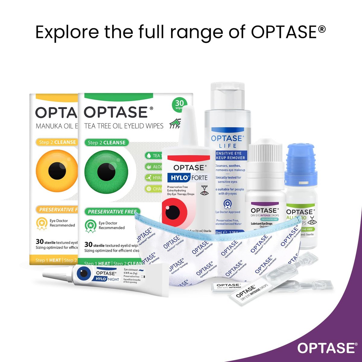 Optase Dry Eye Intense Drops, 30 Einzeldosis-Vials – Konservierungsmittelfreie Augentropfen bei trockenen Augen – Künstliche Tränen für mittelschwere bis schwere Fälle – Kontaktlinsenkompatibel – 0,01 fl oz pro Vial