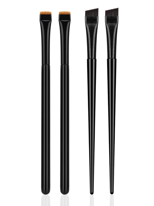 QUEEJOY Augenbrauenpinsel Set – 2 abgewinkelte und 2 flache Concealer-Pinsel, Präzise Brauenpinsel für Augenbrauen, Ultra-dünner Augenbrauen-Tönungspinsel, Brocha Para Cejas für Brow Mapping