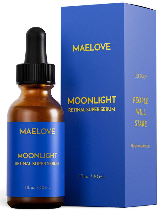 MAELOVE Moonlight Advanced Retinal Super Serum – 10x stärker als normales Retinol, Anti-Falten Serum, Reduziert dunkle Flecken, Verbessert die Hautfestigkeit, Vegan, Tierversuchsfrei, 30 ml