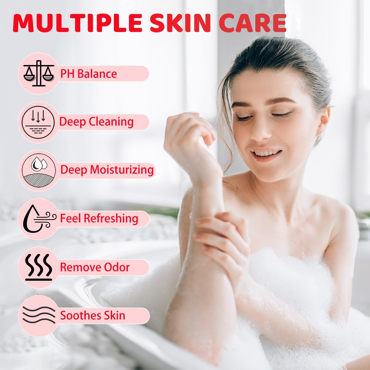 2er-Pack Yoni Wash, natürliche Damenhygiene für pH-Balance, Yoni Körperwäsche für Intimpflege, Feuchtigkeitsspendend, Geruchsentfernung, Erdbeerduft