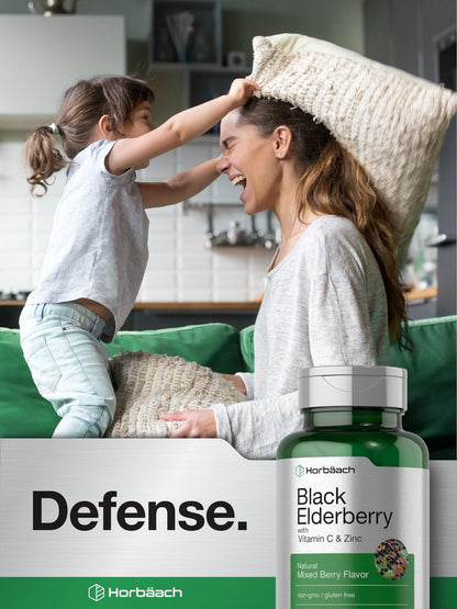 Horbaach Holunderbeeren mit Vitamin C und Zink | 90 Kautabletten | Mixed Berry Geschmack | Immunsystem Unterstützung | Vegetarisch, Ohne Gentechnik und Glutenfrei