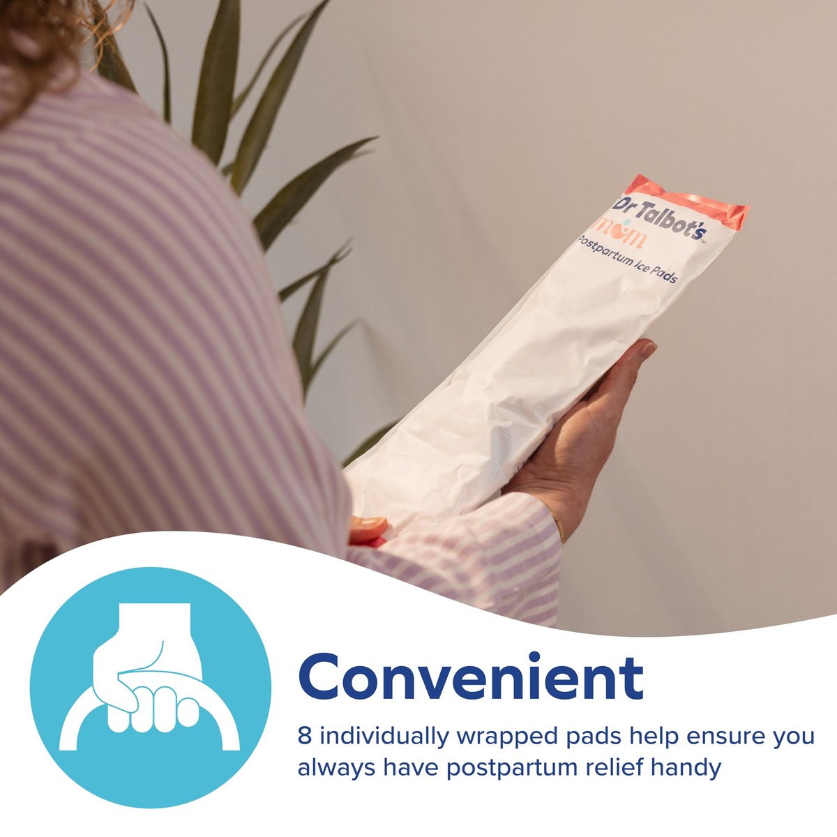 Dr. Talbot's Mom Postpartale Eispads zur Schmerzlinderung – 8er-Pack – 2-in-1 saugfähige Wochenbettpads für Frauen nach der Geburt