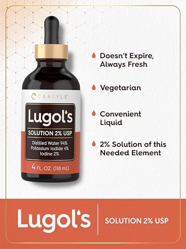 Carlyle Lugols Iodlösung 2% | 118 ml (1 Packung) | Kaliumiodid und Iodlösung 2% flüssige Tropfen