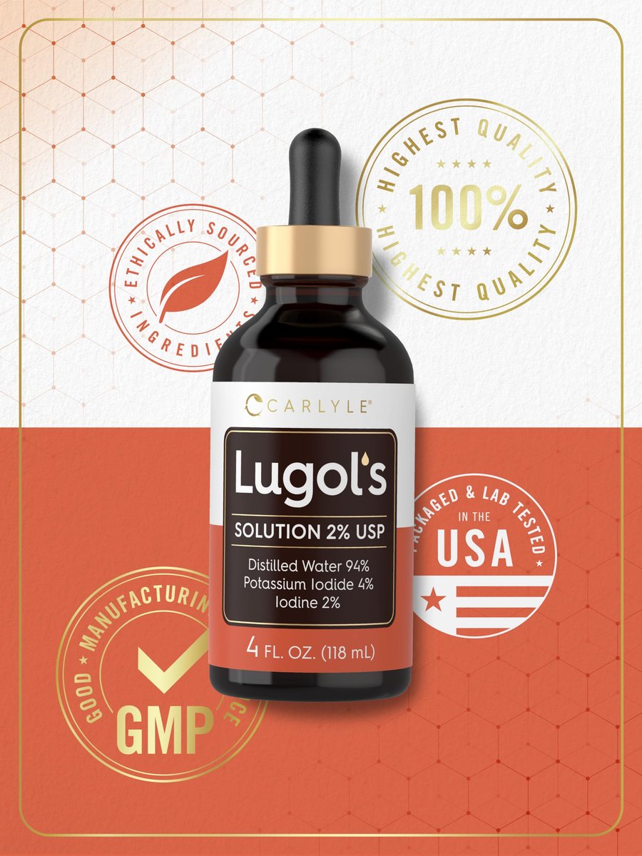 Carlyle Lugols Iodlösung 2% | 118 ml (1 Packung) | Kaliumiodid und Iodlösung 2% flüssige Tropfen