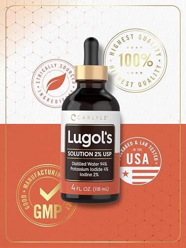 Carlyle Lugols Iodlösung 2% | 118 ml (1 Packung) | Kaliumiodid und Iodlösung 2% flüssige Tropfen