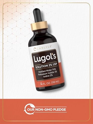 Carlyle Lugols Iodlösung 2% | 118 ml (1 Packung) | Kaliumiodid und Iodlösung 2% flüssige Tropfen