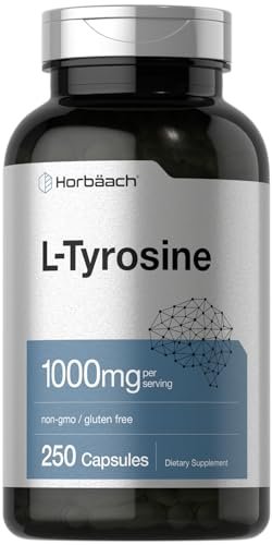 Horbäach L-Tyrosin 1000mg | 250 Kapseln | Aminosäure-Präparat | Non-GMO & Glutenfrei