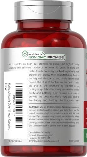 Horbäach Apfelessig Kapseln | 1800 mg | 150 ACV Kapseln | Non-GMO, Glutenfrei