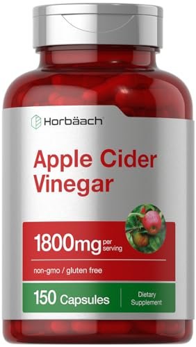 Horbäach Apfelessig Kapseln | 1800 mg | 150 ACV Kapseln | Non-GMO, Glutenfrei
