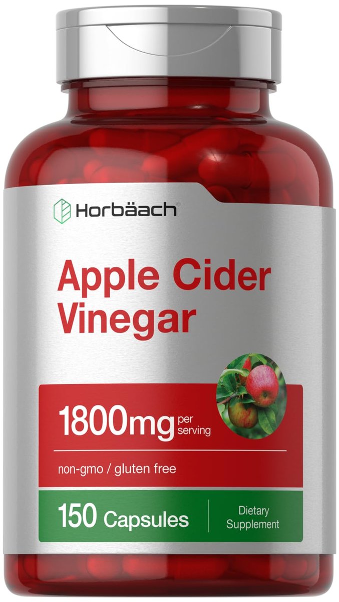 Horbäach Apfelessig Kapseln | 1800 mg | 150 ACV Kapseln | Non-GMO, Glutenfrei