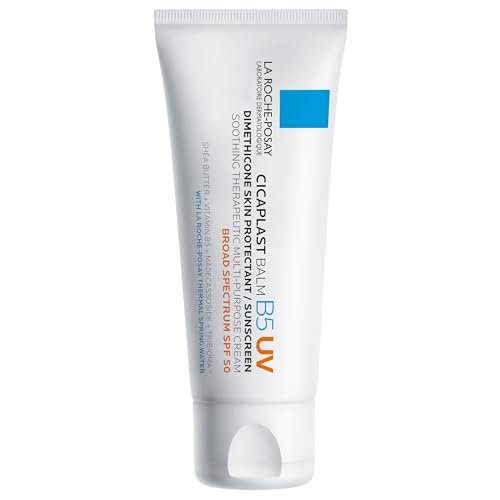 La Roche-Posay Cicaplast Balm B5 UV SPF 50 – Multifunktionale Creme mit Vitamin B5, Sheabutter und Sonnenschutz für trockene & gereizte Haut