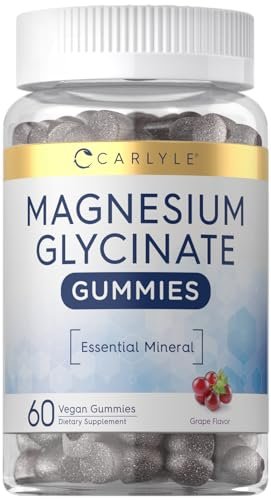 Carlyle Magnesium Glycinat Gummibärchen | 60 Stück | Traubengeschmack | Vegan, Nicht-GVO, Glutenfrei