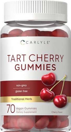 Carlyle Sauerkirsch-Gummis | 70 Stück | Fruchtextrakt-Ergänzung | Vegan, Nicht-GVO und Glutenfrei