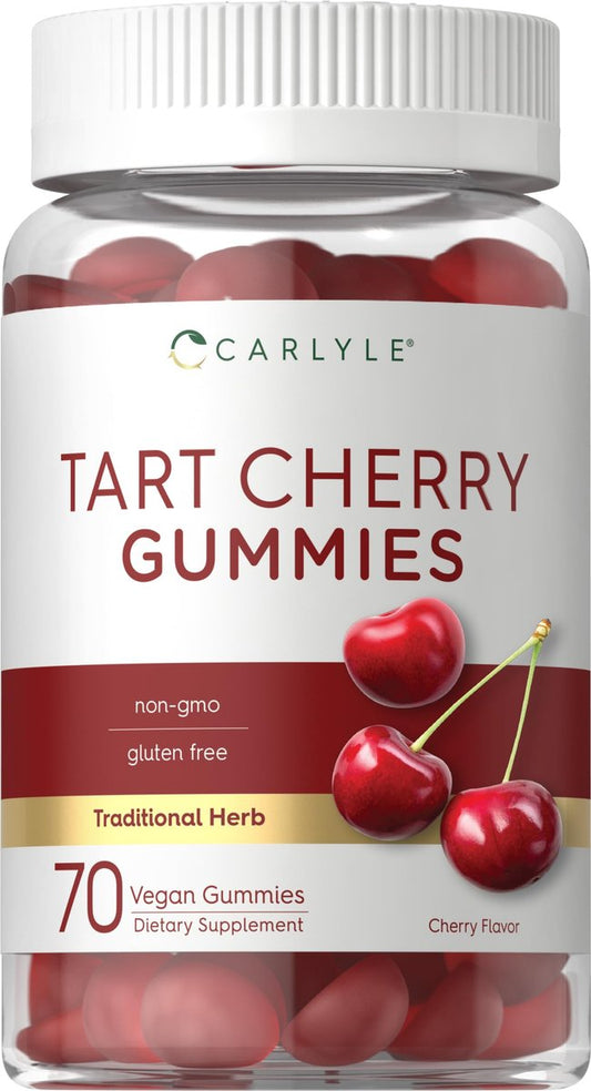 Carlyle Sauerkirsch-Gummis | 70 Stück | Fruchtextrakt-Ergänzung | Vegan, Nicht-GVO und Glutenfrei