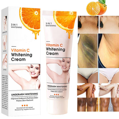 Vitamin C Hautaufhellungscreme – Dunkle Flecken entfernen, Hautaufhellung für Intimbereich, Hals, Achseln, Ellbogen, Innenseiten der Oberschenkel und Knie, Verbessert stumpfe Achseln und Geruch