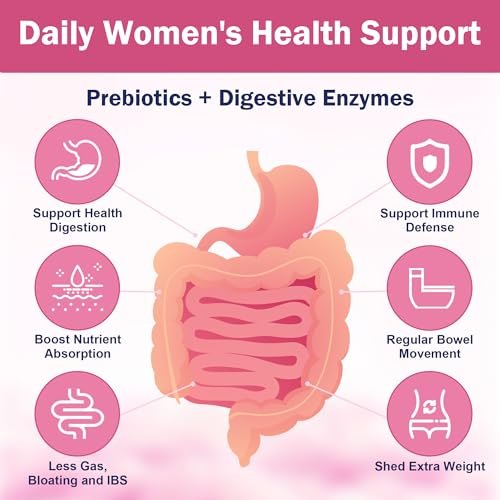 Vaginale Probiotika für Frauen, 100 Milliarden KBE Probiotika & Präbiotika mit Verdauungsenzymen, Cranberry & D-Mannose - Unterstützt pH-Gleichgewicht, Geruch und Harnwegsgesundheit - 90 Kapseln