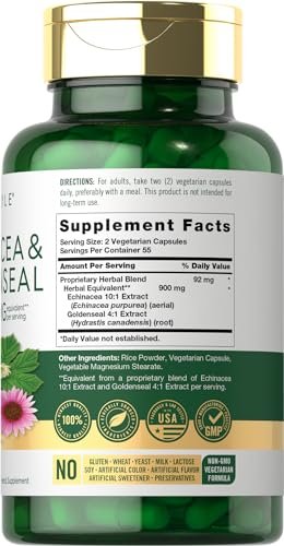 Carlyle Echinacea Goldenseal Kapseln | 110 Stück | Vegetarisch, Nicht-GVO, Glutenfrei