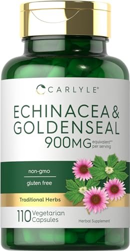 Carlyle Echinacea Goldenseal Kapseln | 110 Stück | Vegetarisch, Nicht-GVO, Glutenfrei