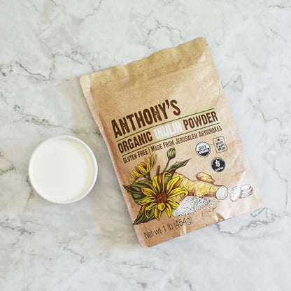 Anthonys Bio Inulin Pulver – 1 Pfund (454 g) Ballaststoff-Pulver, Präbiotikum