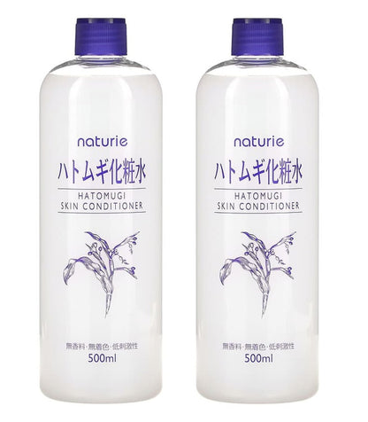 Naturie Adlay (Hatomugi) Hautconditioner Lotion Toner 500ml – Coix-Samen-Extrakt – 2er-Pack