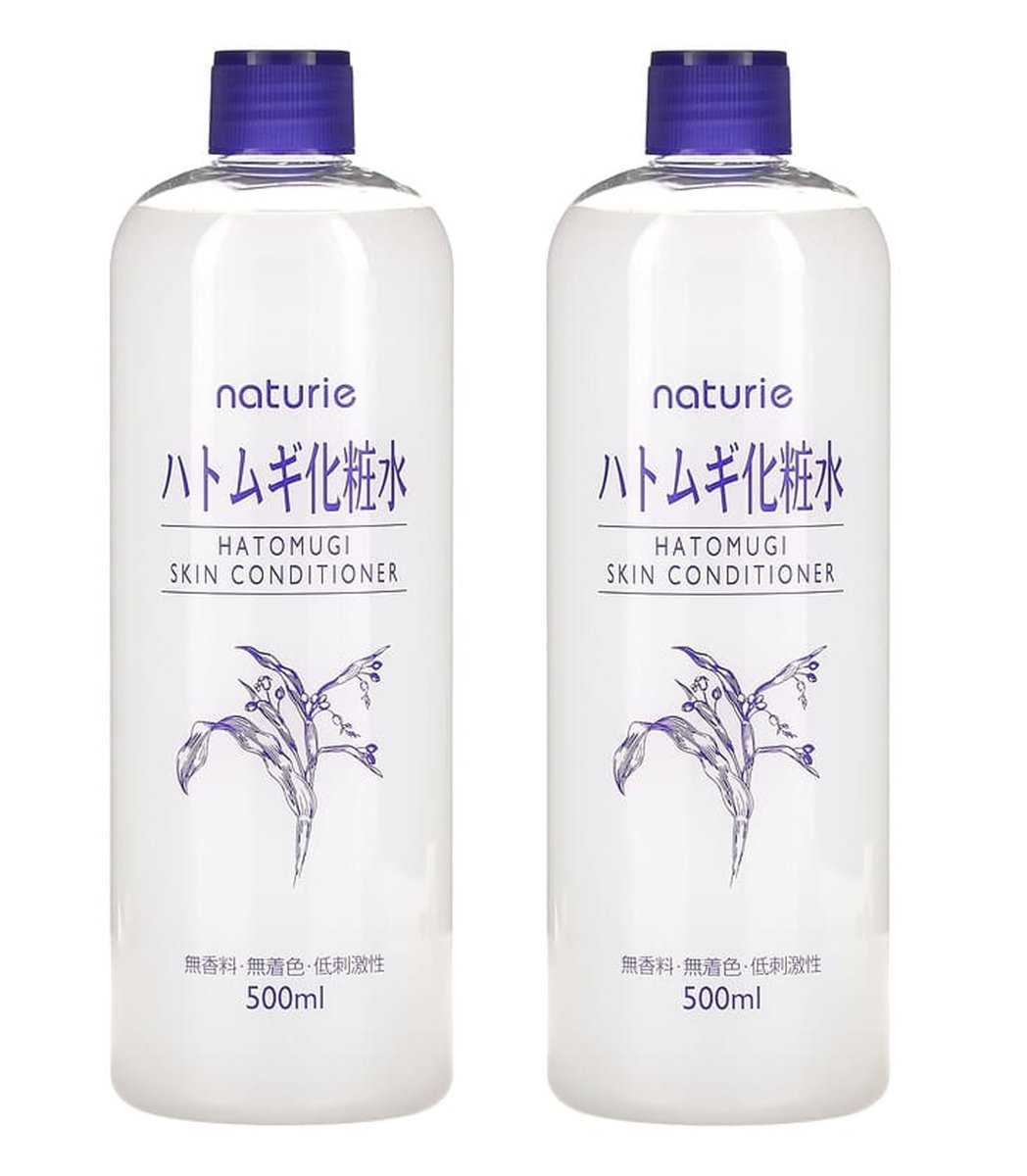 Naturie Adlay (Hatomugi) Hautconditioner Lotion Toner 500ml – Coix-Samen-Extrakt – 2er-Pack