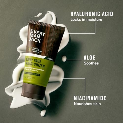 Every Man Jack Tägliche Gesichtsreinigung & Feuchtigkeitscreme Set für Männer – Hydratisierende Hautpflege-Routine mit Hyaluronsäure, Niacinamid & Aloe