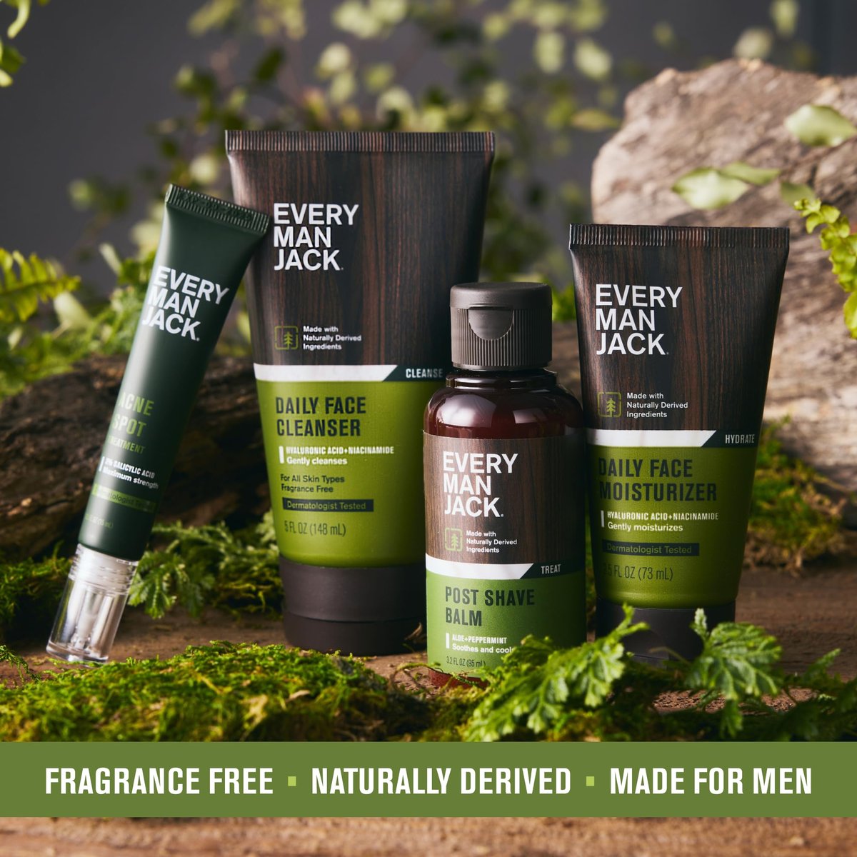 Every Man Jack Tägliche Gesichtsreinigung & Feuchtigkeitscreme Set für Männer – Hydratisierende Hautpflege-Routine mit Hyaluronsäure, Niacinamid & Aloe