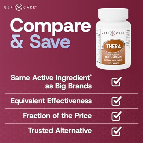 GeriCare Thera Hochdosiertes Multivitamin-Caplets – Vitamine und Mineralstoffe für maximale Nährstoffversorgung und antioxidativen Schutz, 100 Stück (1er-Pack)