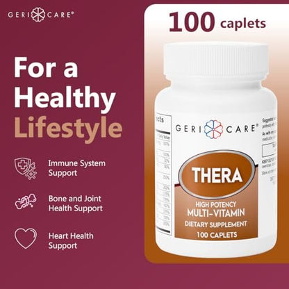 GeriCare Thera Hochdosiertes Multivitamin-Caplets – Vitamine und Mineralstoffe für maximale Nährstoffversorgung und antioxidativen Schutz, 100 Stück (1er-Pack)