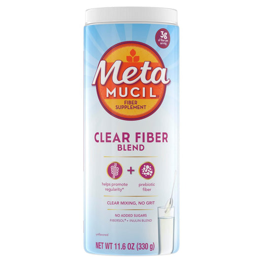 Metamucil Ballaststoffpräparat, unaromatisiertes klares Mischpulver, ohne Gries, ohne Zuckerzusatz, pflanzliches Präbiotikum für die tägliche Verdauungsgesundheit, 75 Teelöffel