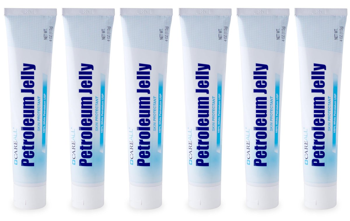 CareALL Petroleum Jelly 4 Oz. Tube (6er Pack) – Unparfümiert, 100% Reines Weißes Petrolatum USP – Feuchtigkeitsspender für trockene, rissige Haut und Lippen – Schutzmittel bei kleinen Schnitten, Schürfwunden, Verbrennungen