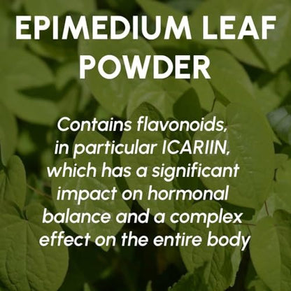 Horny Goat Weed Pulver 8 oz – Reines Epimedium-Pulver für Männer und Frauen zur Unterstützung von Energie und Immunsystem