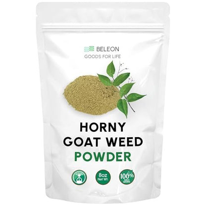 Horny Goat Weed Pulver 8 oz – Reines Epimedium-Pulver für Männer und Frauen zur Unterstützung von Energie und Immunsystem