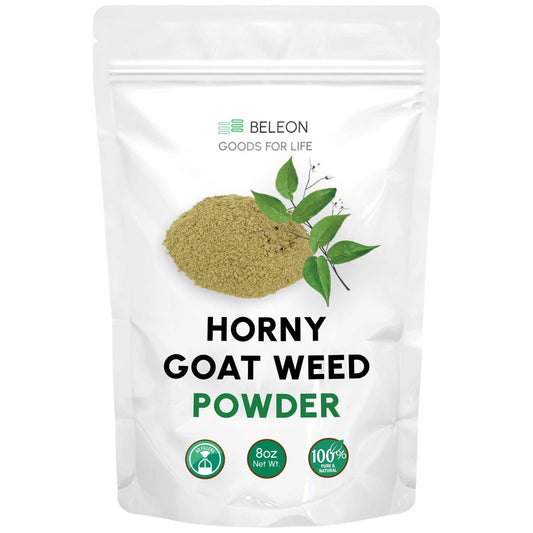 Horny Goat Weed Pulver 8 oz – Reines Epimedium-Pulver für Männer und Frauen zur Unterstützung von Energie und Immunsystem