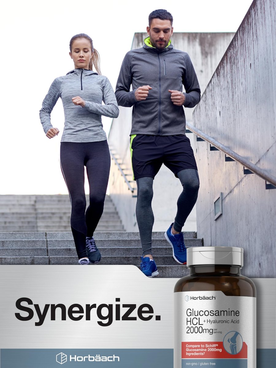 Horbäach Glucosamin HCL mit Hyaluronsäure 2000 mg - 120 magensaftresistente Tabletten, Non-GMO & Glutenfrei