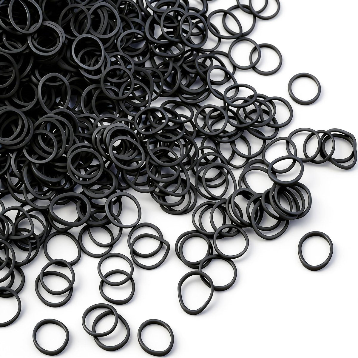 Schwarze elastische Haargummis, BEBEEPOO 500 Stück Mini-Gummibänder mit Aufbewahrungsbox, weiche elastische Bänder für Kinderzöpfe und Haarstyling