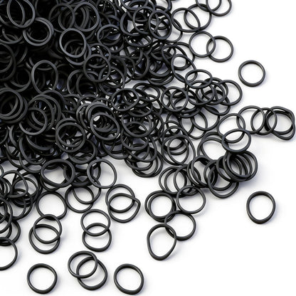 Schwarze elastische Haargummis, BEBEEPOO 500 Stück Mini-Gummibänder mit Aufbewahrungsbox, weiche elastische Bänder für Kinderzöpfe und Haarstyling