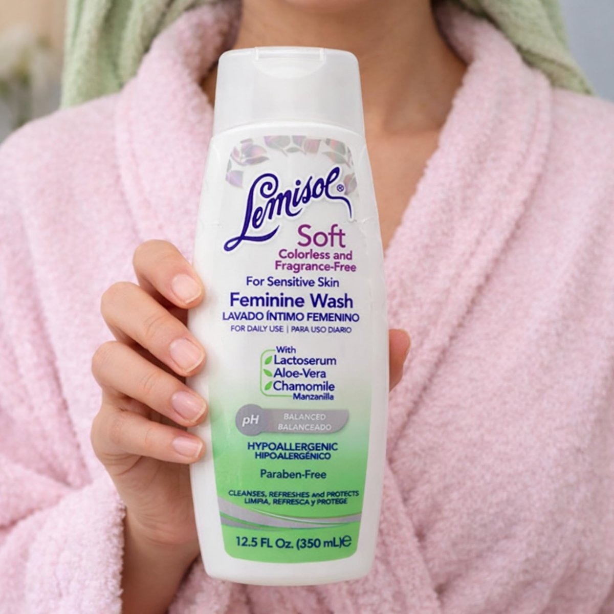 Lemisol Soft Intimwaschlotion – Duftfrei für empfindliche Haut, pH-hautneutral, Geruchskontrolle, 12,5 Fl Oz Flasche (1er-Pack)