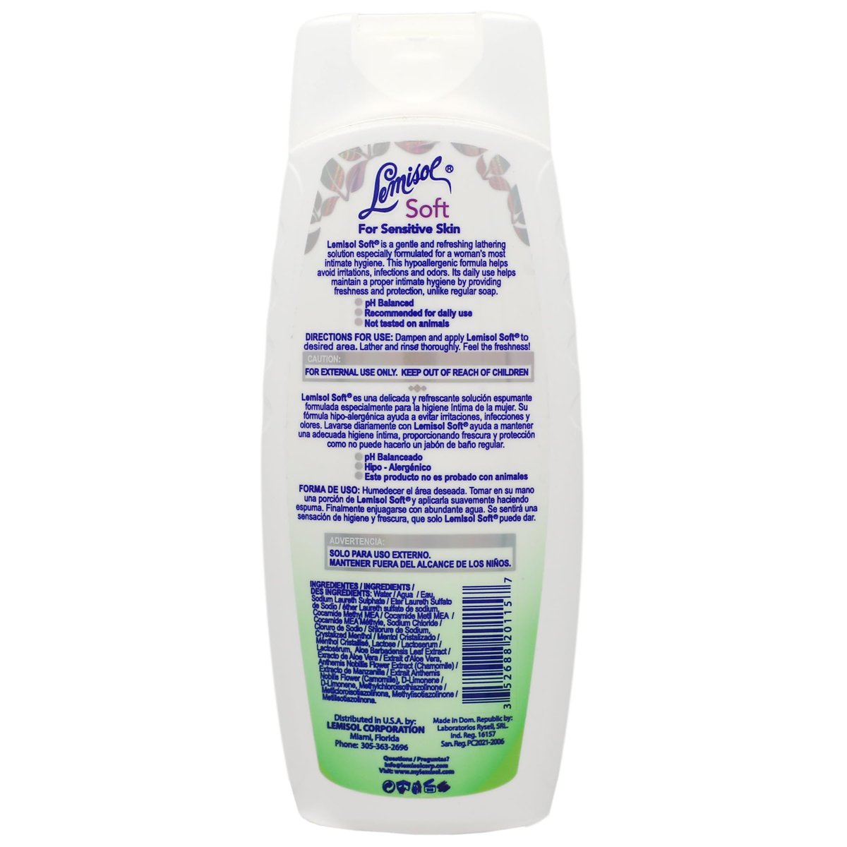 Lemisol Soft Intimwaschlotion – Duftfrei für empfindliche Haut, pH-hautneutral, Geruchskontrolle, 12,5 Fl Oz Flasche (1er-Pack)