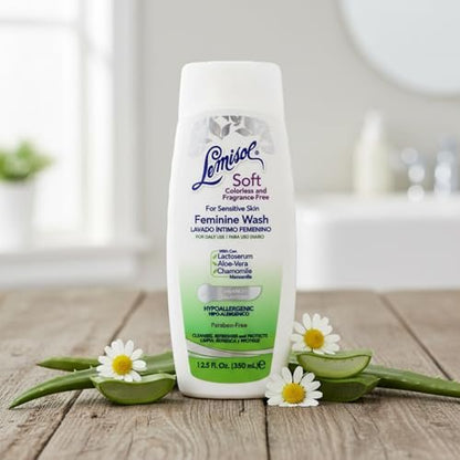 Lemisol Soft Intimwaschlotion – Duftfrei für empfindliche Haut, pH-hautneutral, Geruchskontrolle, 12,5 Fl Oz Flasche (1er-Pack)